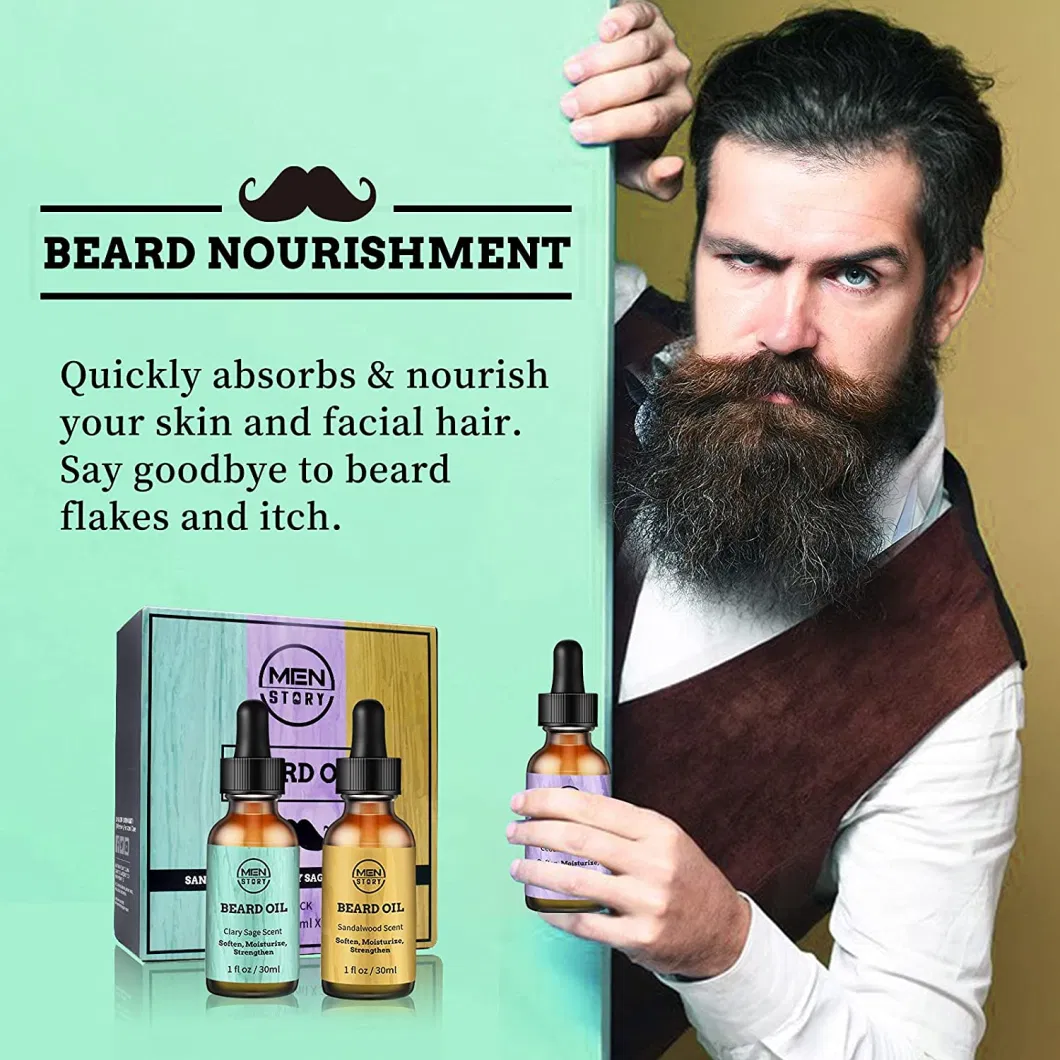 Beard Growth Oil Private Label Moisturizing, Softening Beard Growth Kit